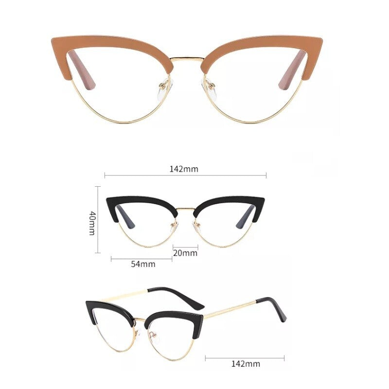 New Brand Women Glasses Frames Vintage Classical Half Frame Eyeglasses