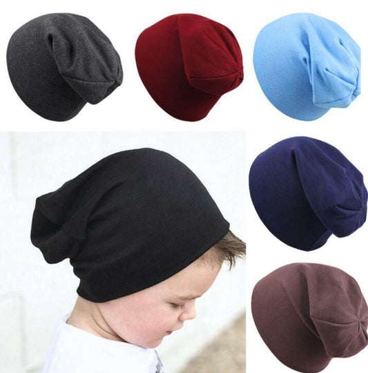 Baby Boy Infant Toddler Black Rich Elastic Spring Autumn Winter Fashion Hat UK