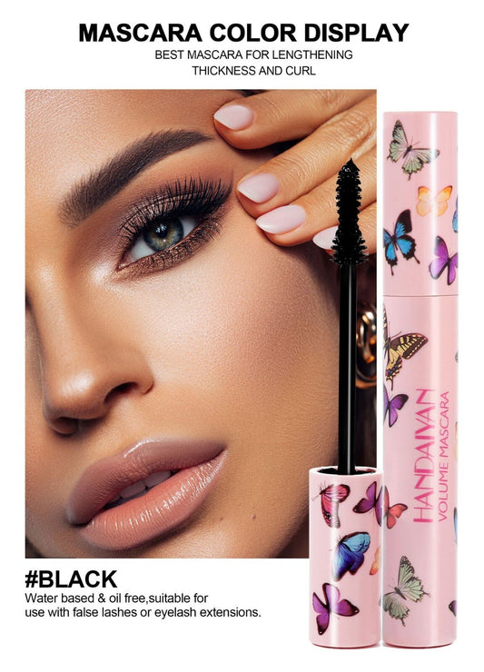 HANDAIYAN Curling Black Mascara Long Lasting Butterfly Brush Luxury Eye Makeup