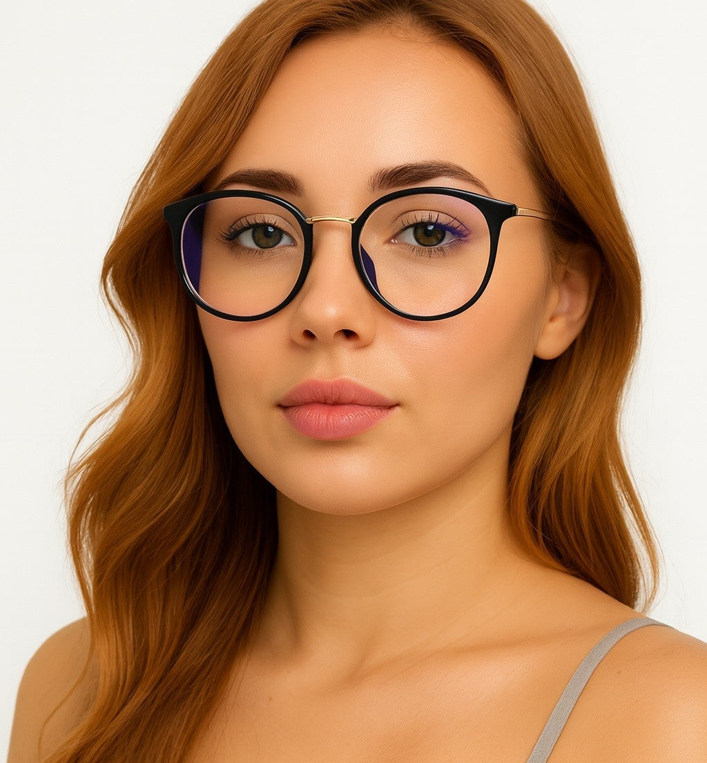 Round Metal Blue Light Blocking Glasses – Anti-Glare Computer Glasses