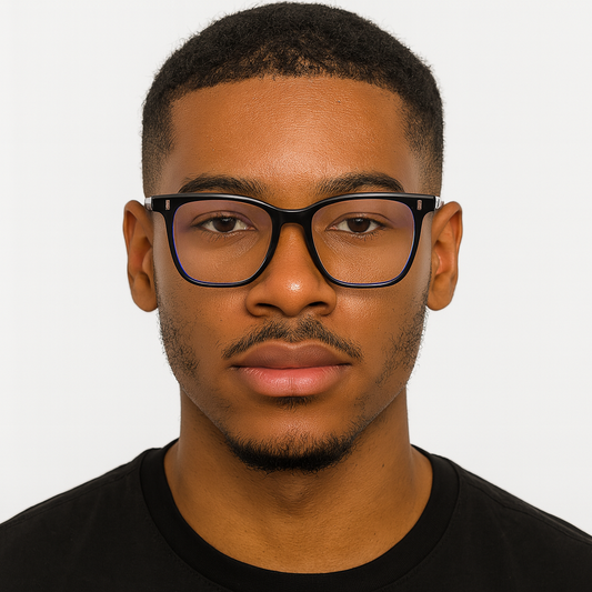 Unisex Modern Square Frame Glasses – Anti Blue Light for Gaming & Work