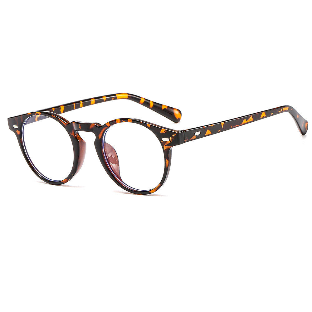2021 Men Round Frame Blue Ray Blocking Computer Eyeglasses Small Size Glasses