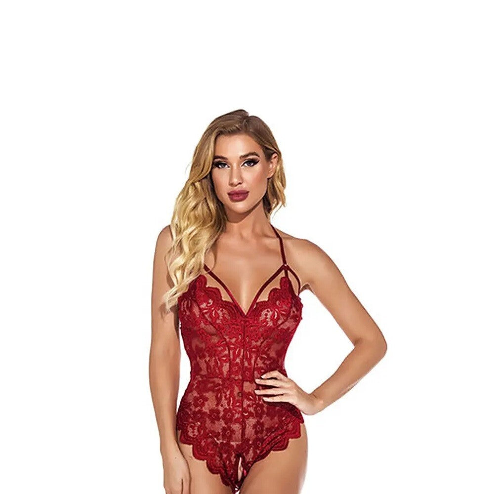 Womens Lace Bodys Lingerie Crotchless Babydoll Bodysuit Nightwear Underwear