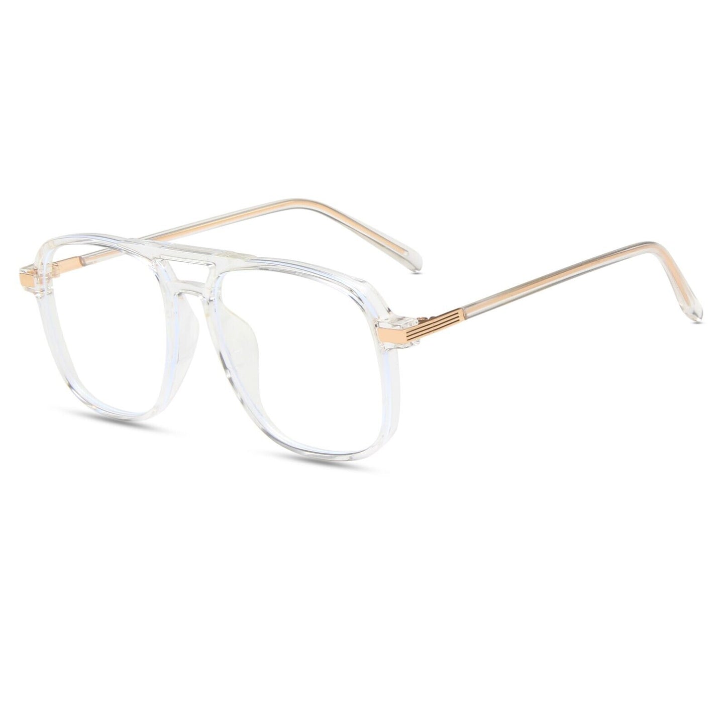 Double Bridge Square Anti-blue Light Glasses Men/Women Vintage Computer Glasses