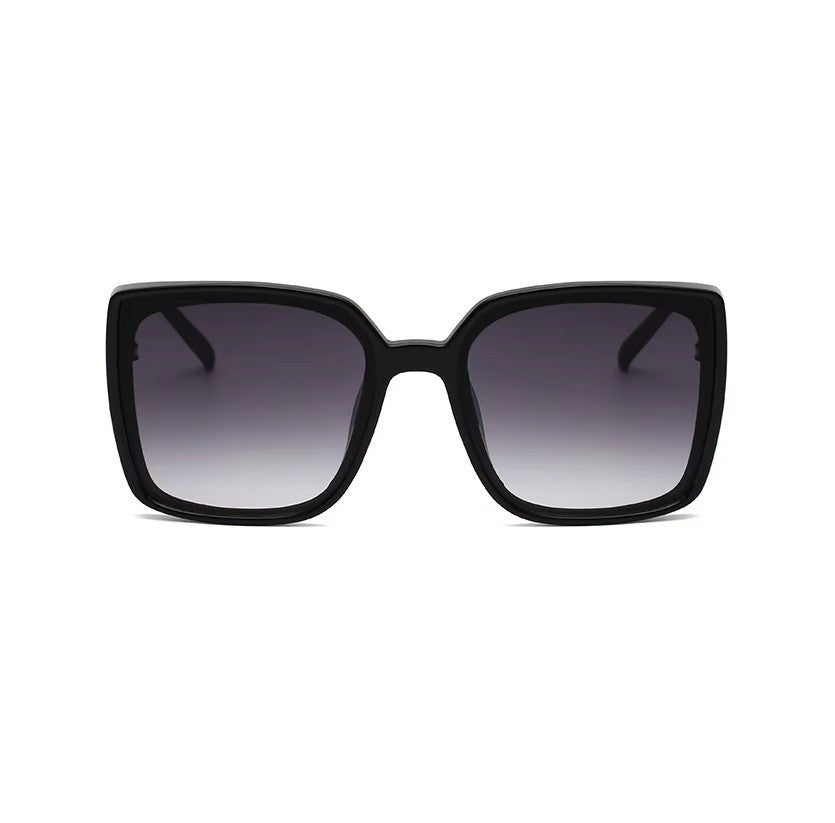 Women's Oversized Square Sunglasses Black UV400 Gradient Lens Fashion Designer