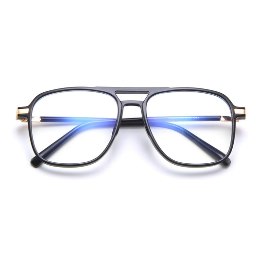 Double Bridge Square Anti-blue Light Glasses Men/Women Vintage Computer Glasses