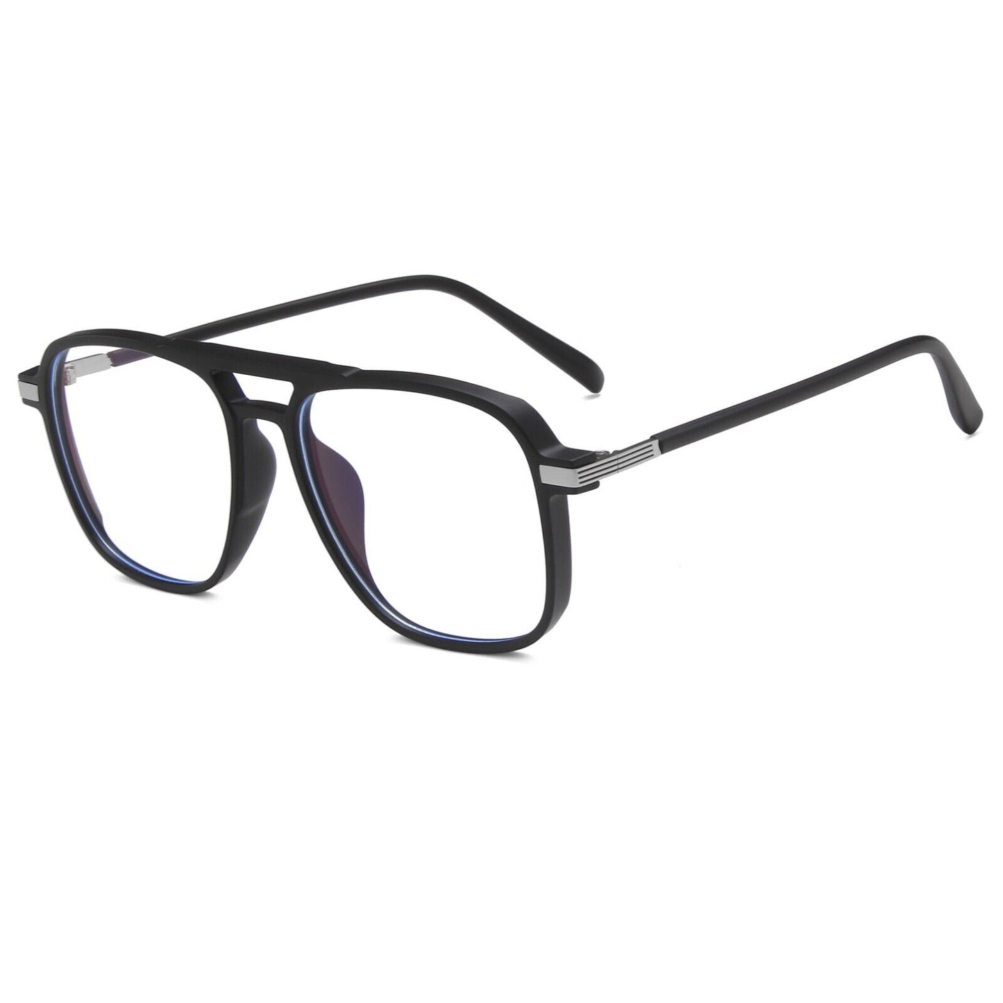 Double Bridge Square Anti-blue Light Glasses Men/Women Vintage Computer Glasses