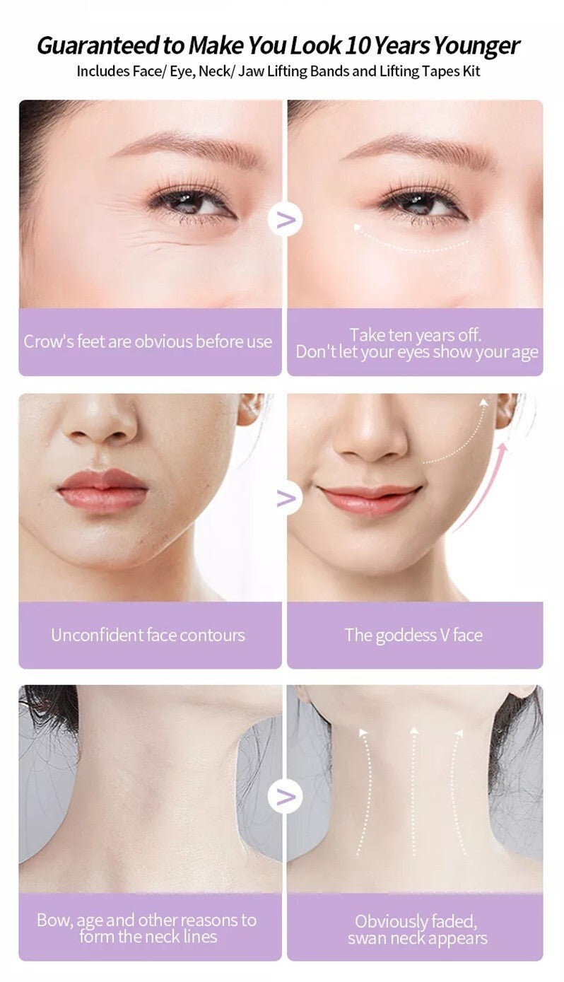 40x Instant Face,Neck and Eye Lift Neck Lift Facelift Tapes Bands Secret Lift