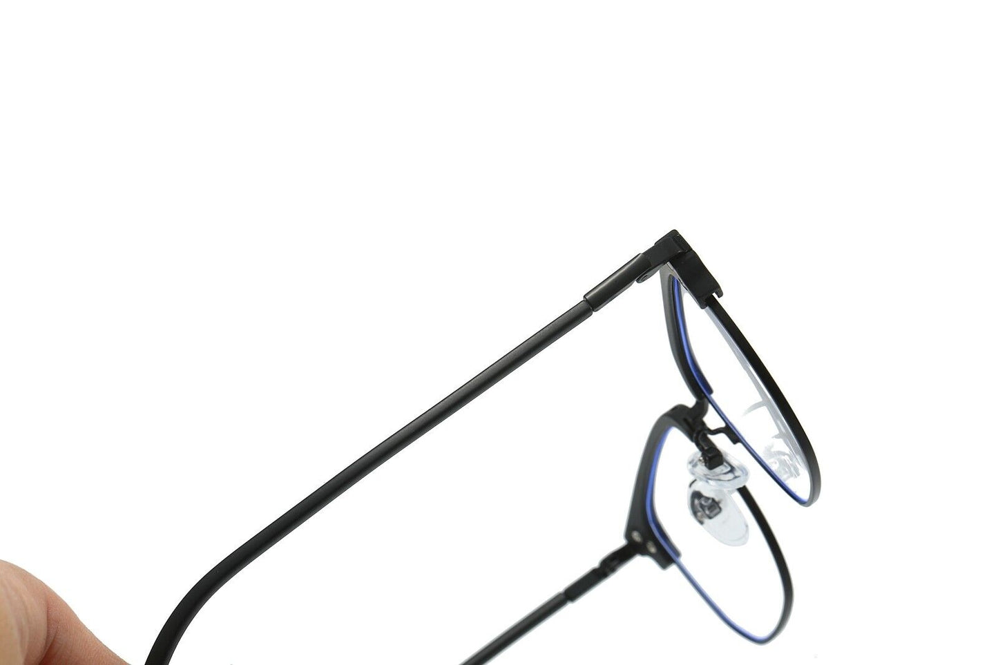 Square Anti Blue Light Half Rim Glasses - Stylish Metal Frame Eyewear Unisex
