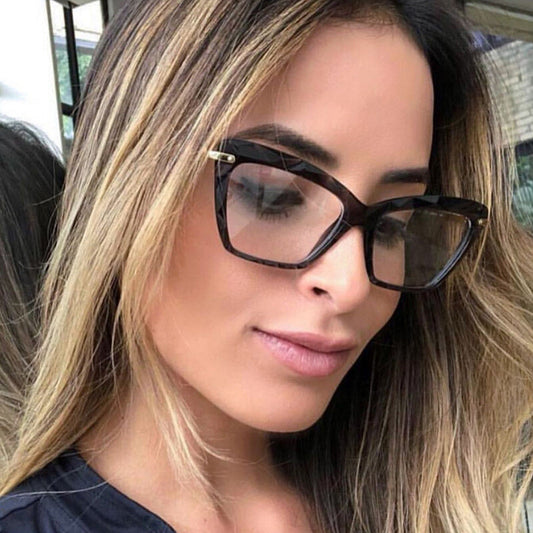 Women Oversized Cat Eye Glasses Anti Blue Light Fashion Eyewear Eyeglasses UK