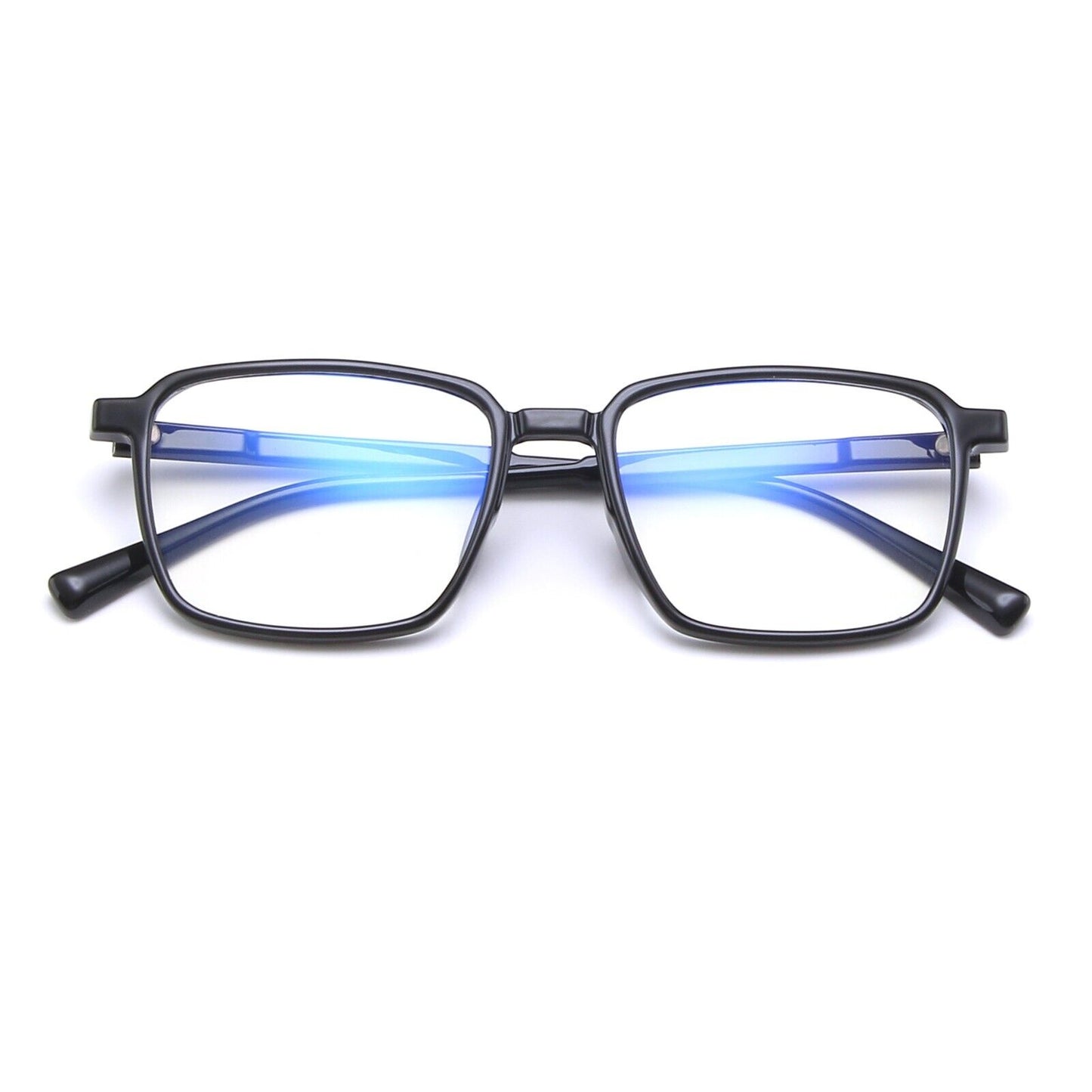 Fashion Superlight Retro Square Anti-blue Light Black Glasses Lightweight UK