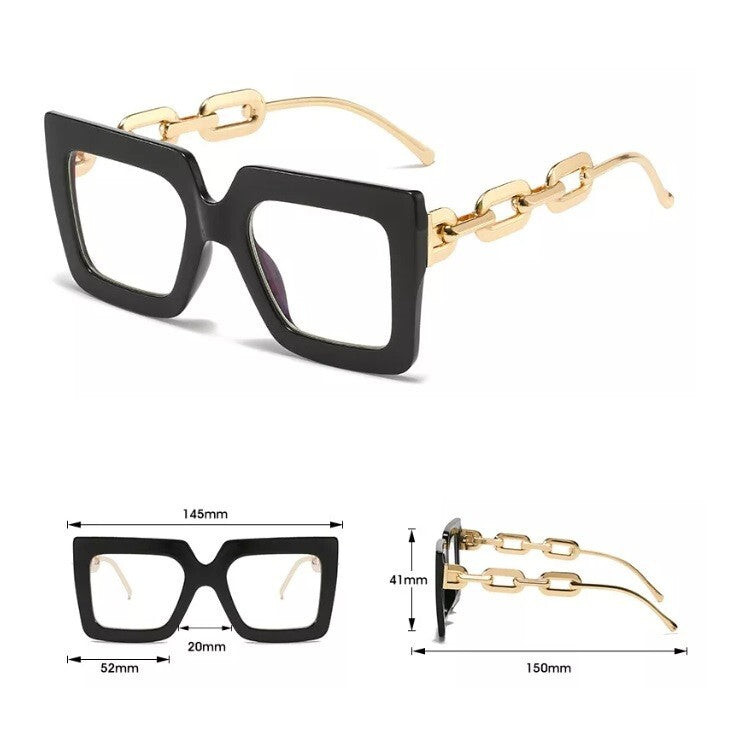 Black fashion New style Goggles Women Oversized Square Glasses Frames Men/Women