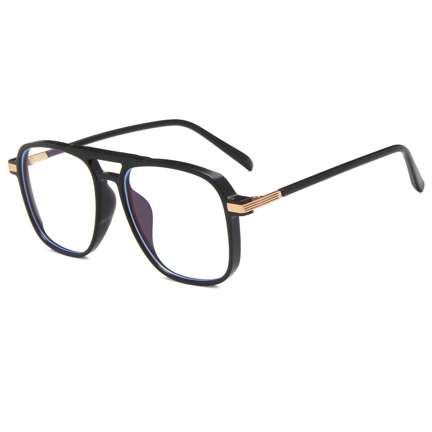 Double Bridge Square Anti-blue Light Glasses Men/Women Vintage Computer Glasses