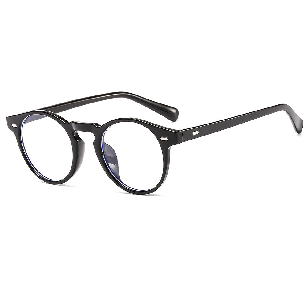 2021 Men Round Frame Blue Ray Blocking Computer Eyeglasses Small Size Glasses