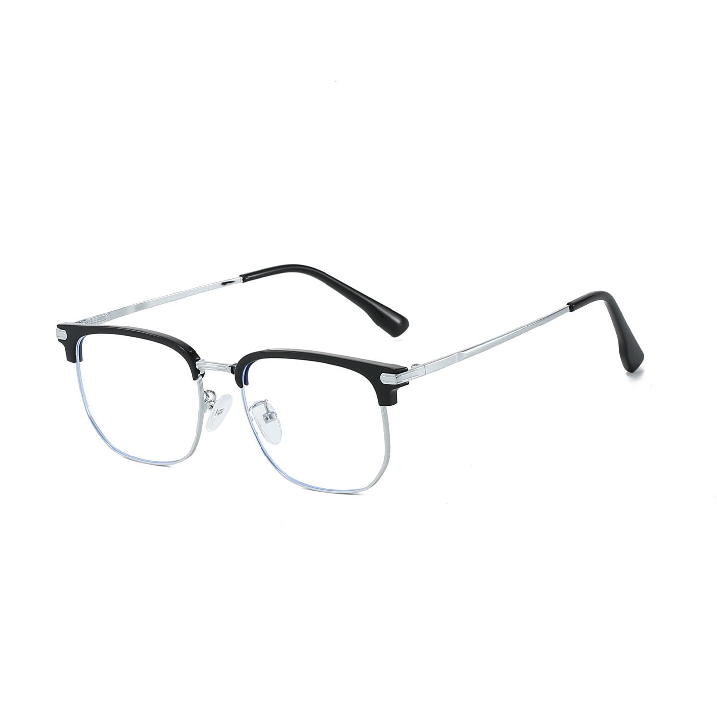 Unisex Classic Metal Square Glasses Anti Blue Light Lenses for Screen Protection