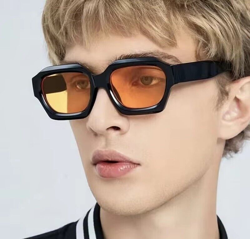Simple Thick Frame Sunglasses Woman Polygon Euro-American Style Eyewear Glasses
