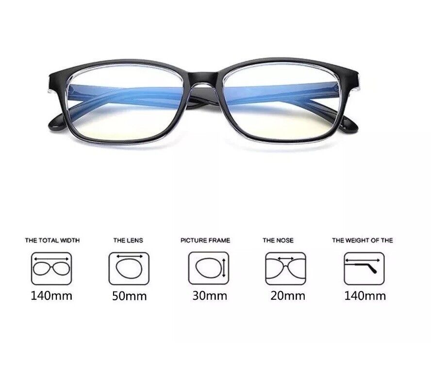 TikTok Trend Glasses Anti Fatigue Glare Clear Lens PC Gamers Blue Light Block HD