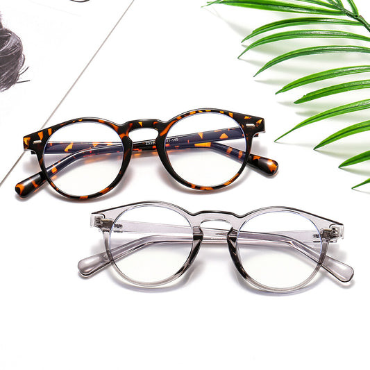 2021 Men Round Frame Blue Ray Blocking Computer Eyeglasses Small Size Glasses