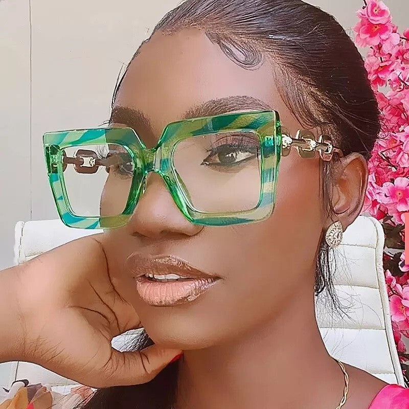 Black fashion New style Goggles Women Oversized Square Glasses Frames Men/Women