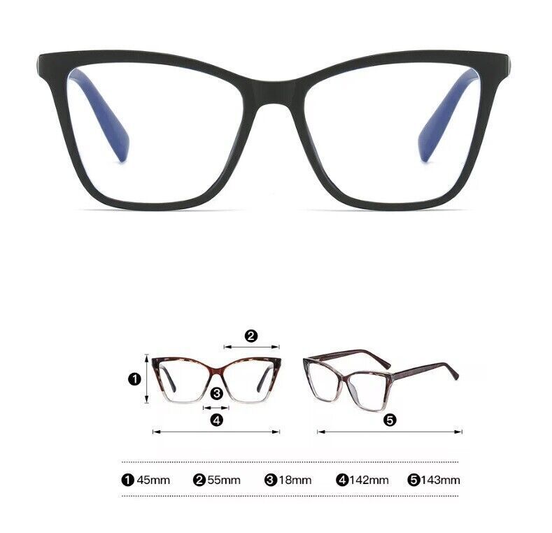Black Cat Eye Blue Light Blocking Glasses Retro Women Computer Glasses Frames