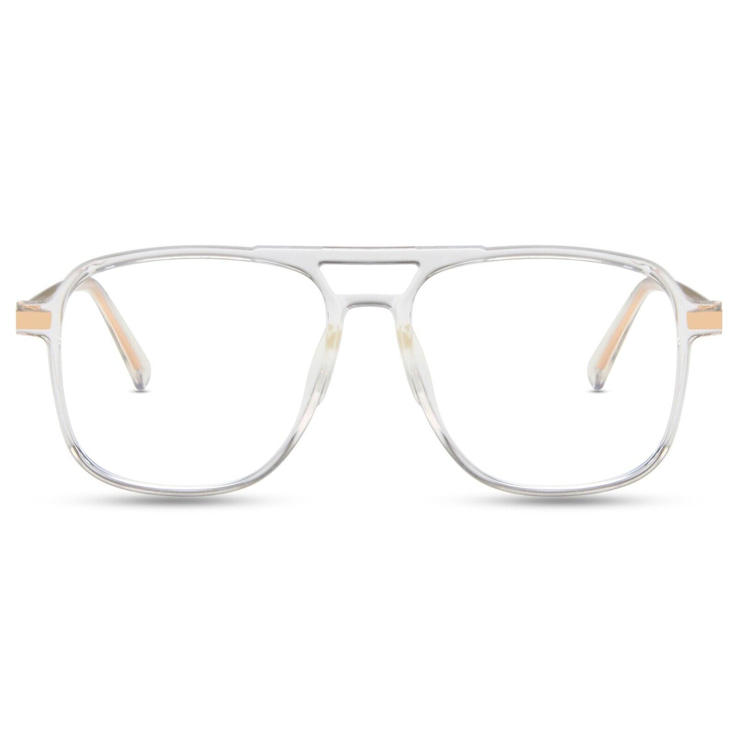 Double Bridge Square Anti-blue Light Glasses Men/Women Vintage Computer Glasses