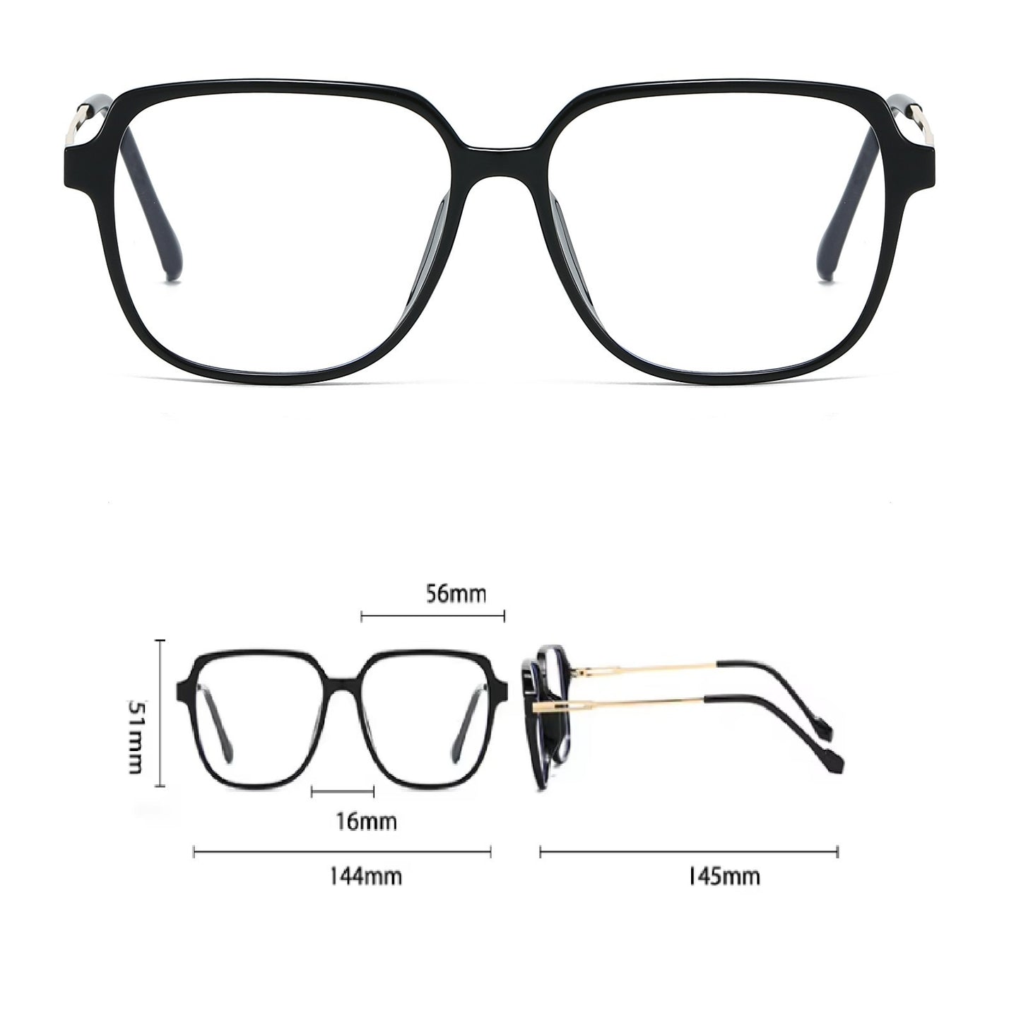 Oversized Square Anti Blue Light Glasses – Stylish Screen Protection