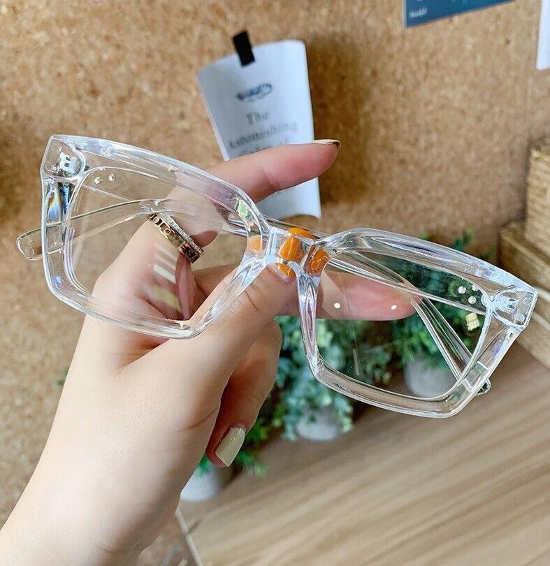 Mens Womens Retro Clear Lens Glasses Frame Hot Fashion Square Eyewear Unisex UK
