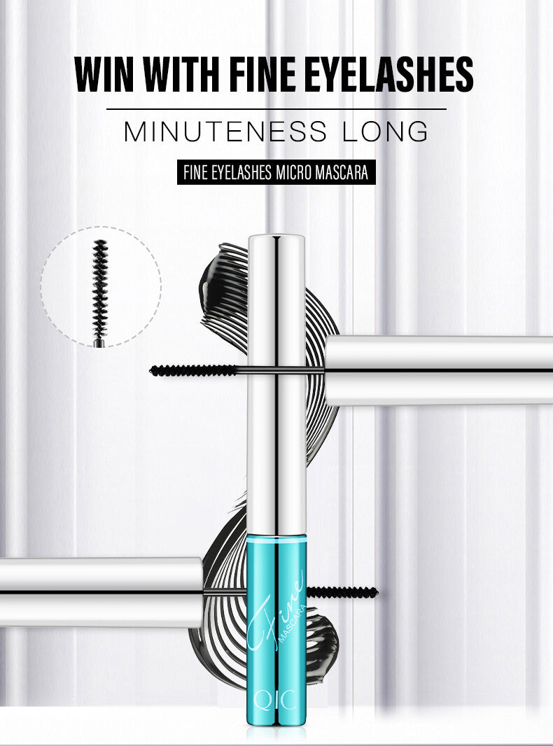 QIC Curling Fine Mini Mascara Long Lasting Skinny Micro-Cara 2.5mm Thin Brush