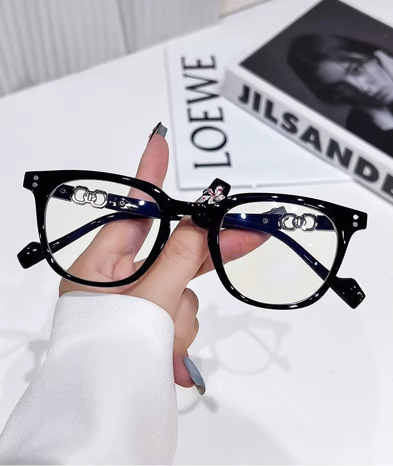 Black Unisex Trendy Round Frame Blue Light Glasses – Digital Screen Protection