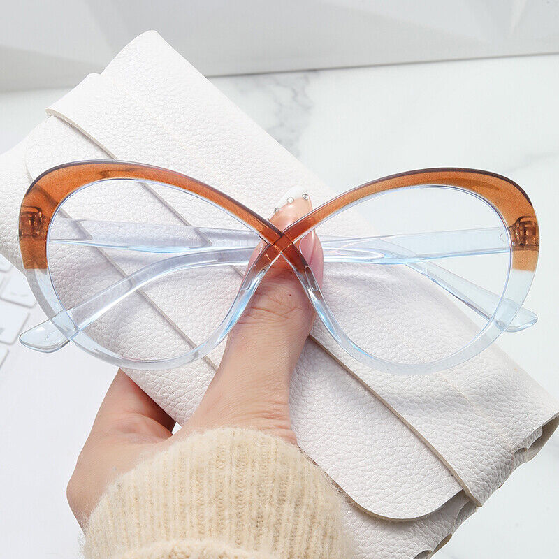 Luxury Oversized Oval Anti Blue Light Glasses New Women Frames Eyewear