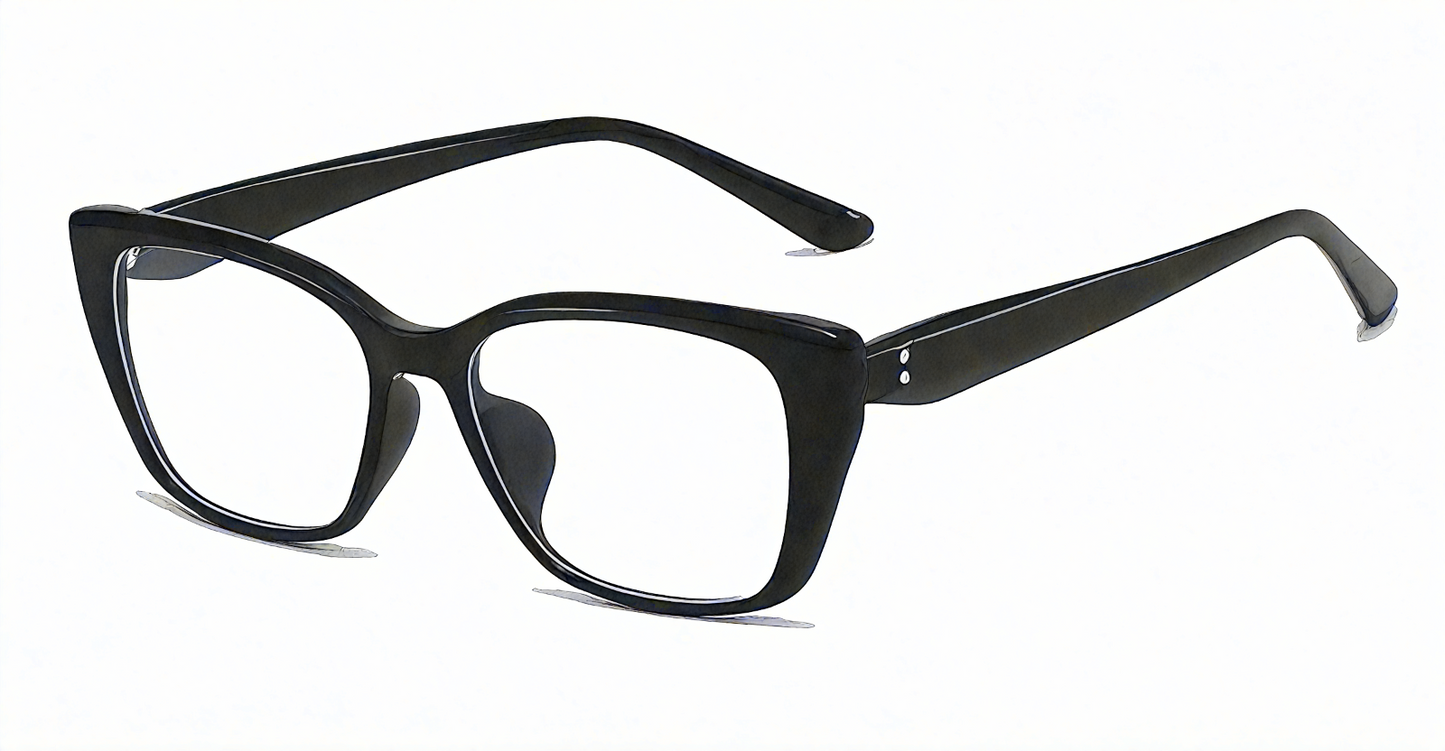 Black Retro Cat Eye Frame Glasses – Anti Blue Light Screen Protection