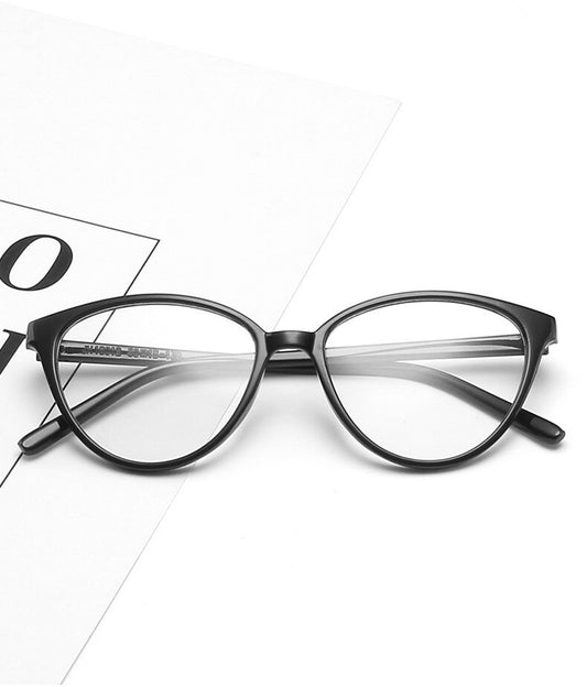 Women Black Hot Fashion Clear Lens Nerd Geek Glasses Retro Cat Eye Style