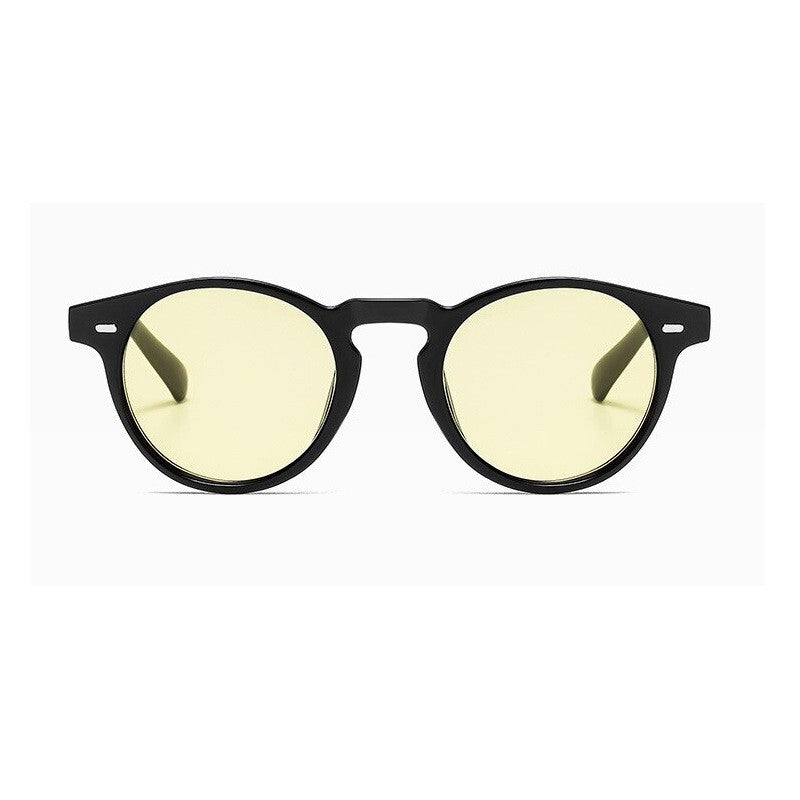 Unisex Round Lens Sunglasses Circle Glasses Oval Classic Ladies Black