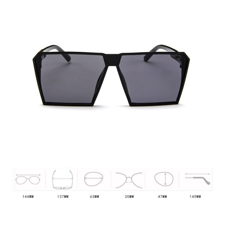 Newest Hot Cool Retro Square Luxury Fashion Oversized Big Frame Sunglasses UV400