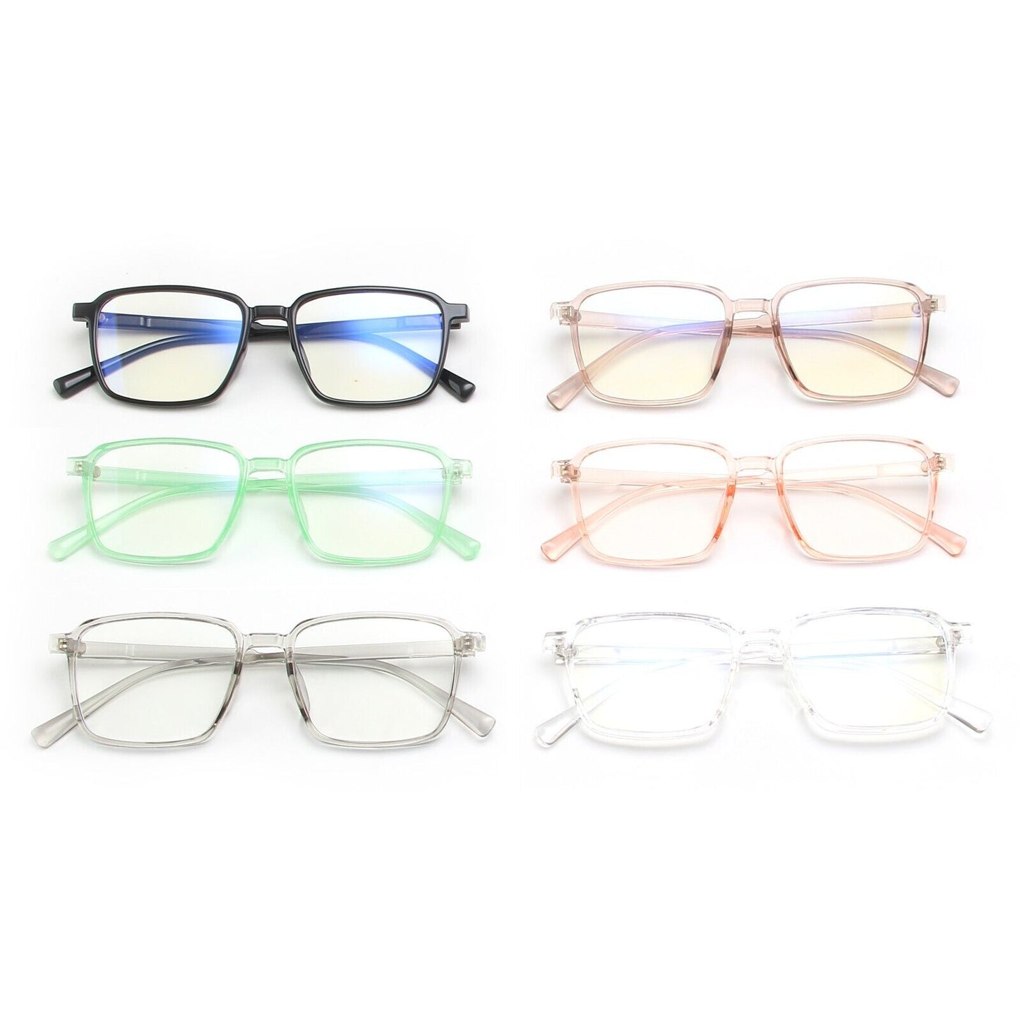 Fashion Superlight Retro Square Anti-blue Light Black Glasses Lightweight UK