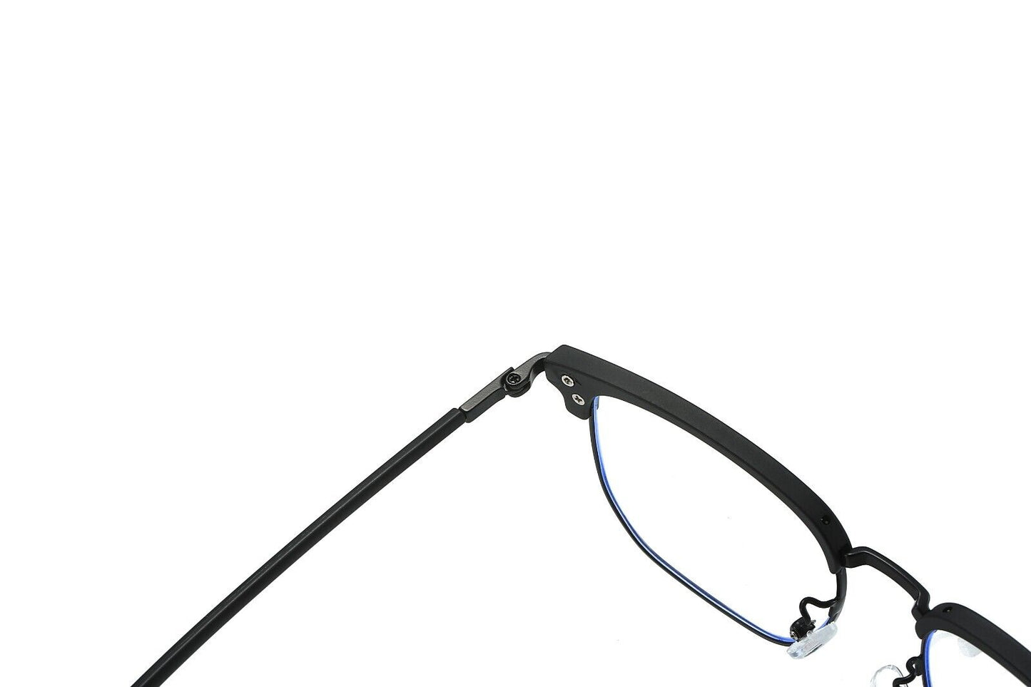 Square Anti Blue Light Half Rim Glasses - Stylish Metal Frame Eyewear Unisex