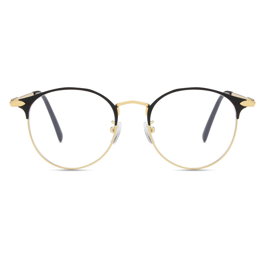 Unisex Round Metal Frame Clear lens Retro Geek Glasses