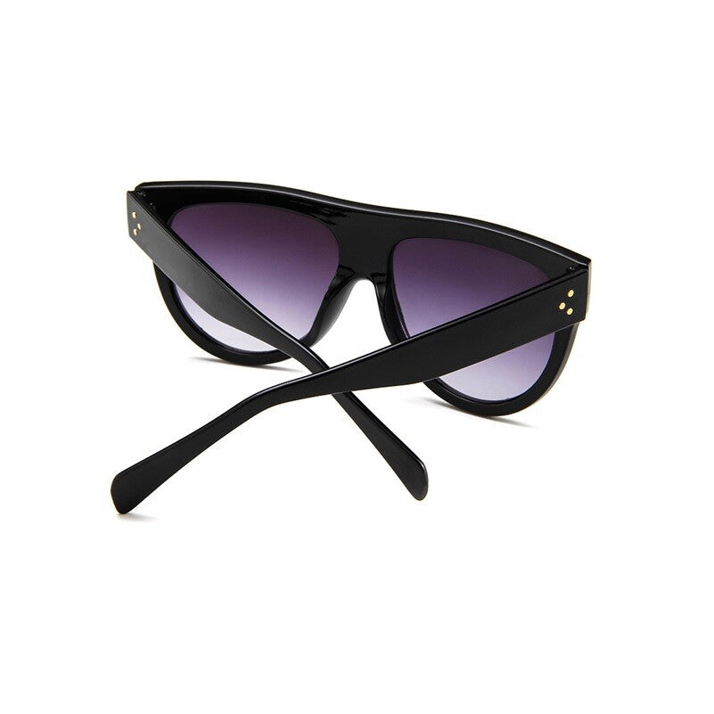 Oversized Black Womens Ladies Sunglasses Flat Top Shield Luxury Shadow