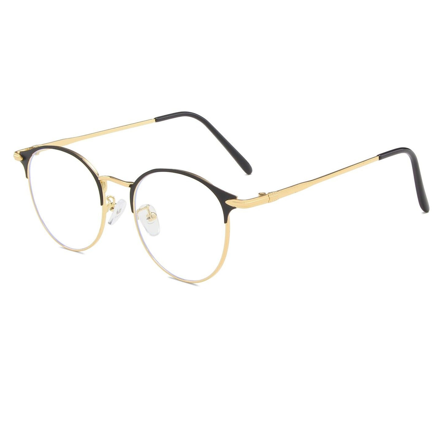 Unisex Round Metal Frame Clear lens Retro Geek Glasses