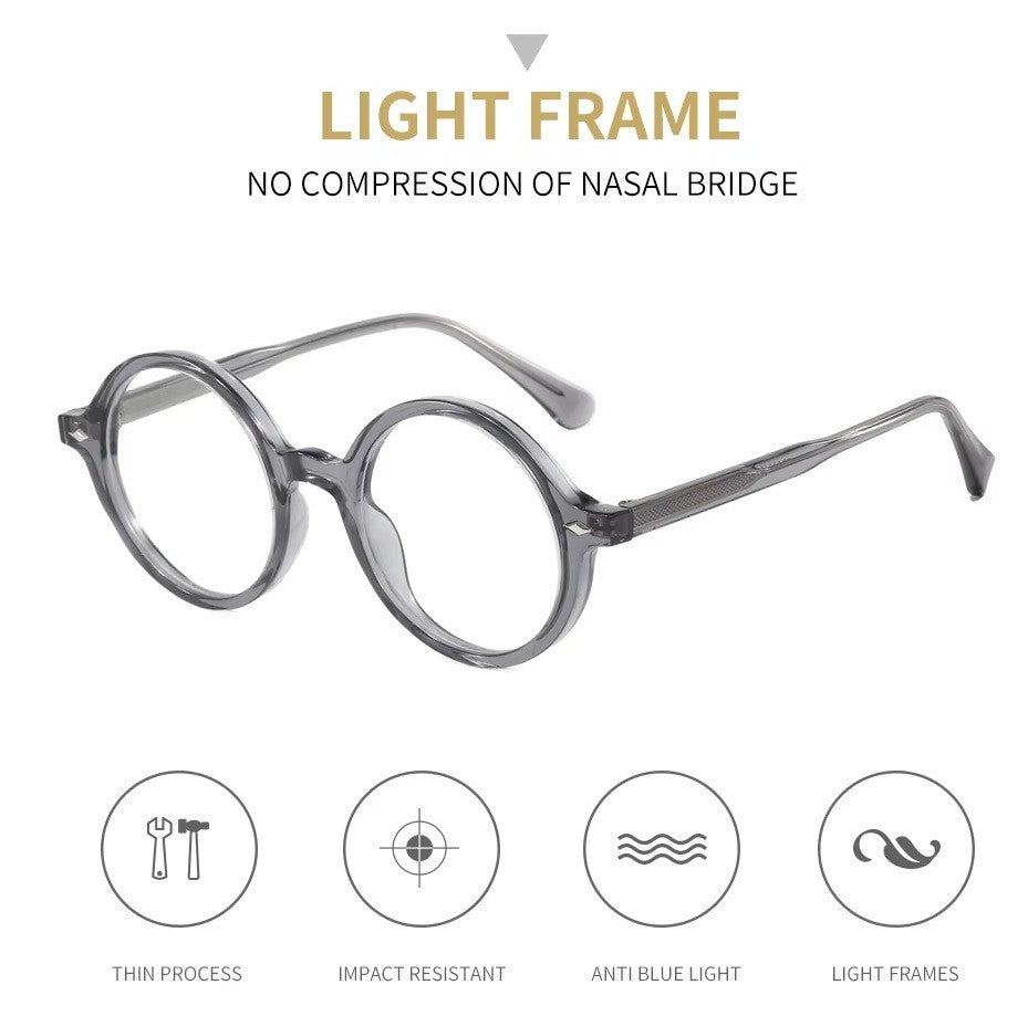 Round Blue Light Blocking Glasses – Stylish Anti-Glare Eyewear for Men and Women