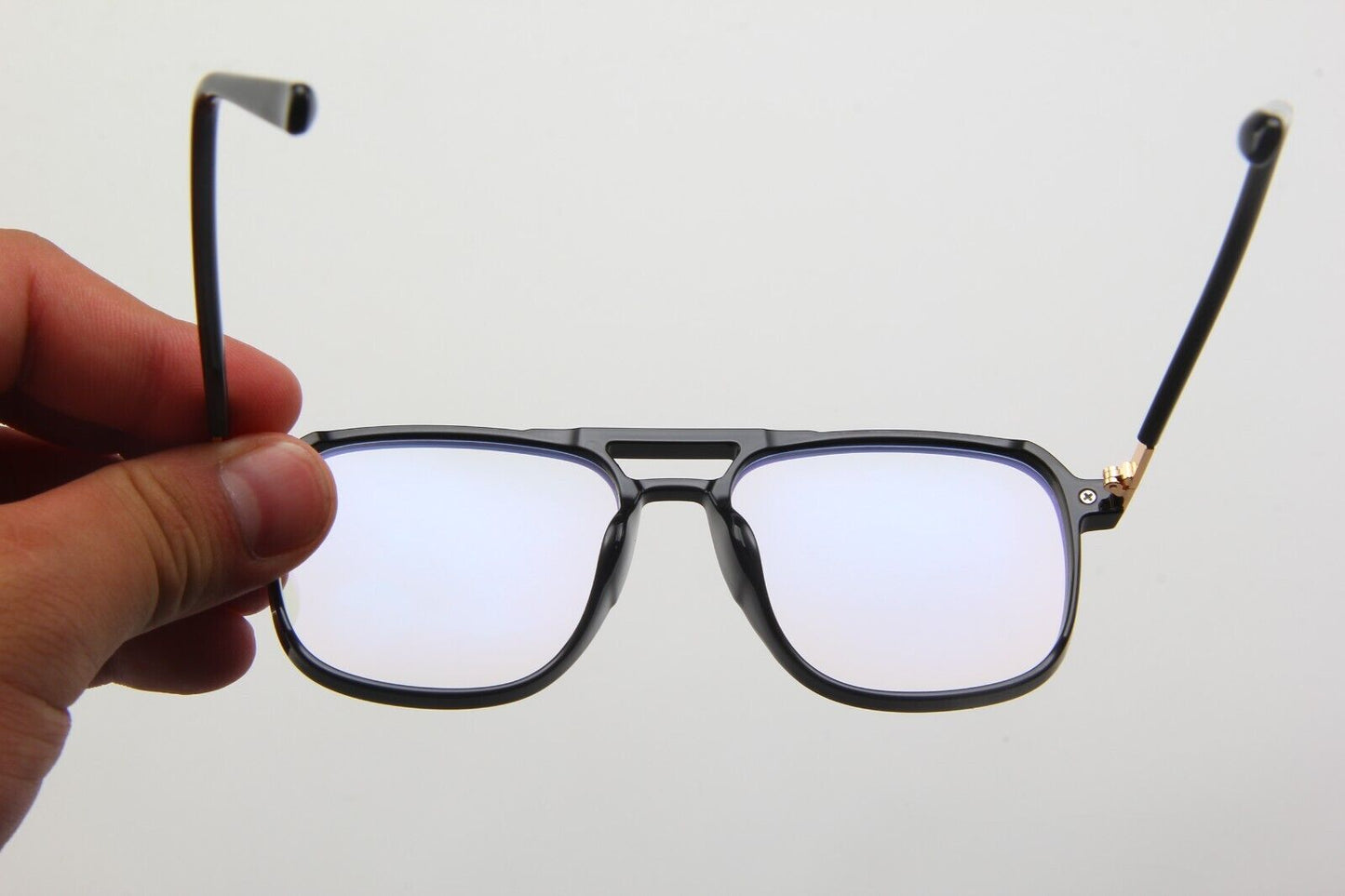 Double Bridge Square Anti-blue Light Glasses Men/Women Vintage Computer Glasses