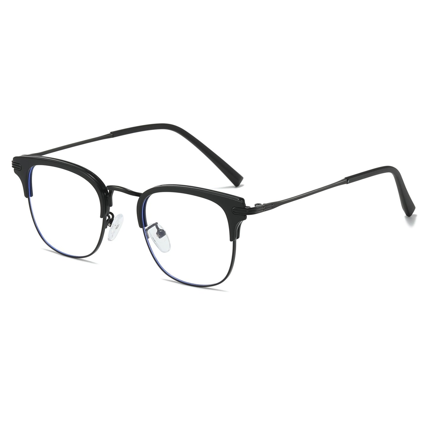 Unisex Retro Metal Square Frame Glasses – Blue Light Blocking for Work & Study
