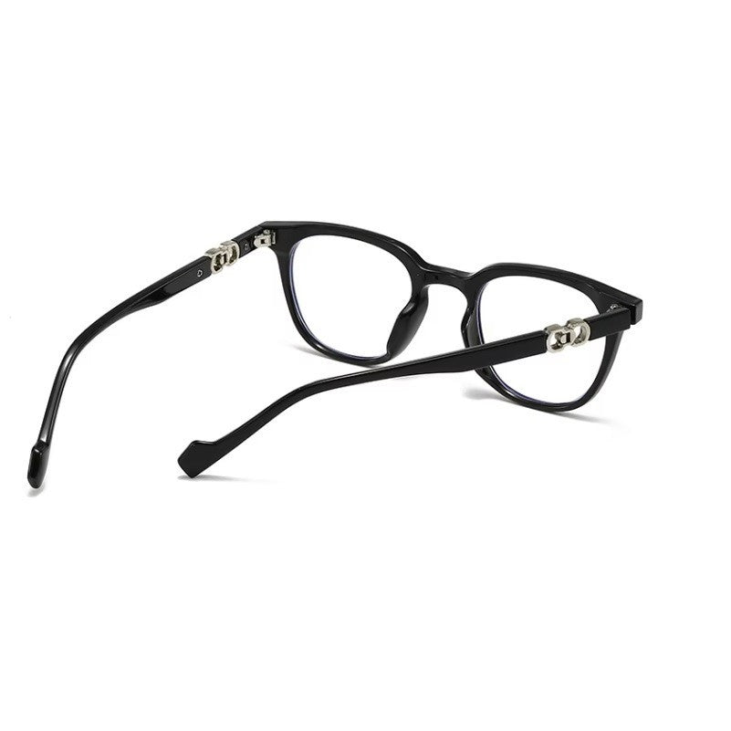 Black Unisex Trendy Round Frame Blue Light Glasses – Digital Screen Protection