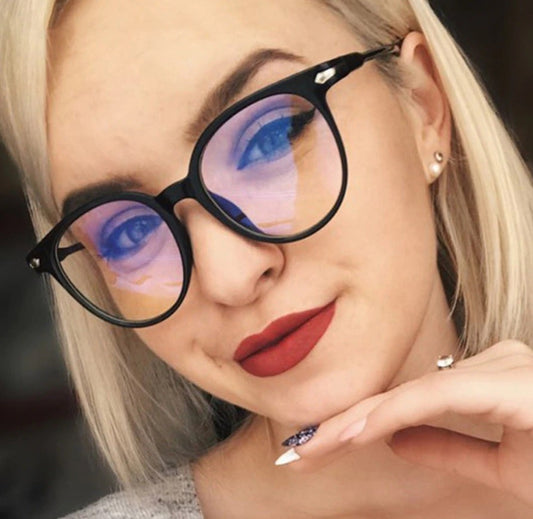 Gaming Glasses Blue Light Blocking Computer Round Vintage Eye wear Geek Anti UV