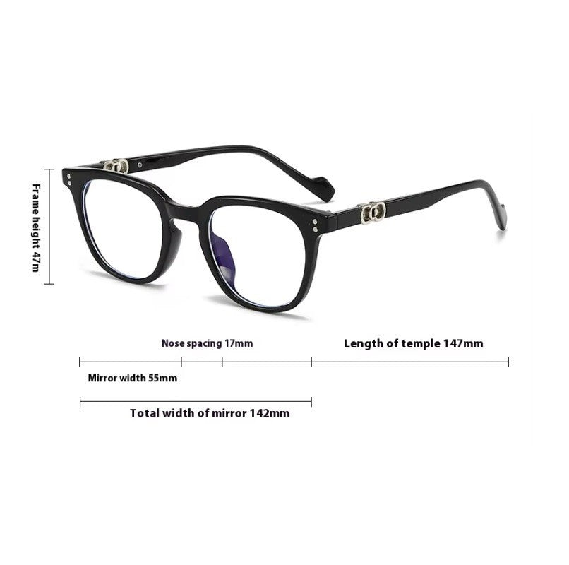 Black Unisex Trendy Round Frame Blue Light Glasses – Digital Screen Protection