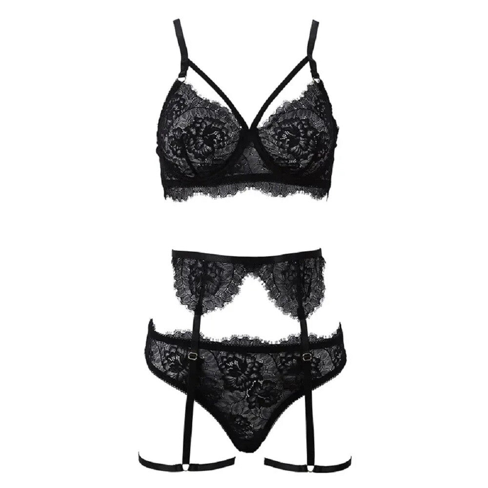 Women Sexy Full Lace Bodysuit Jumpsuit Top Lingerie V Neck Stretch Leotard UK