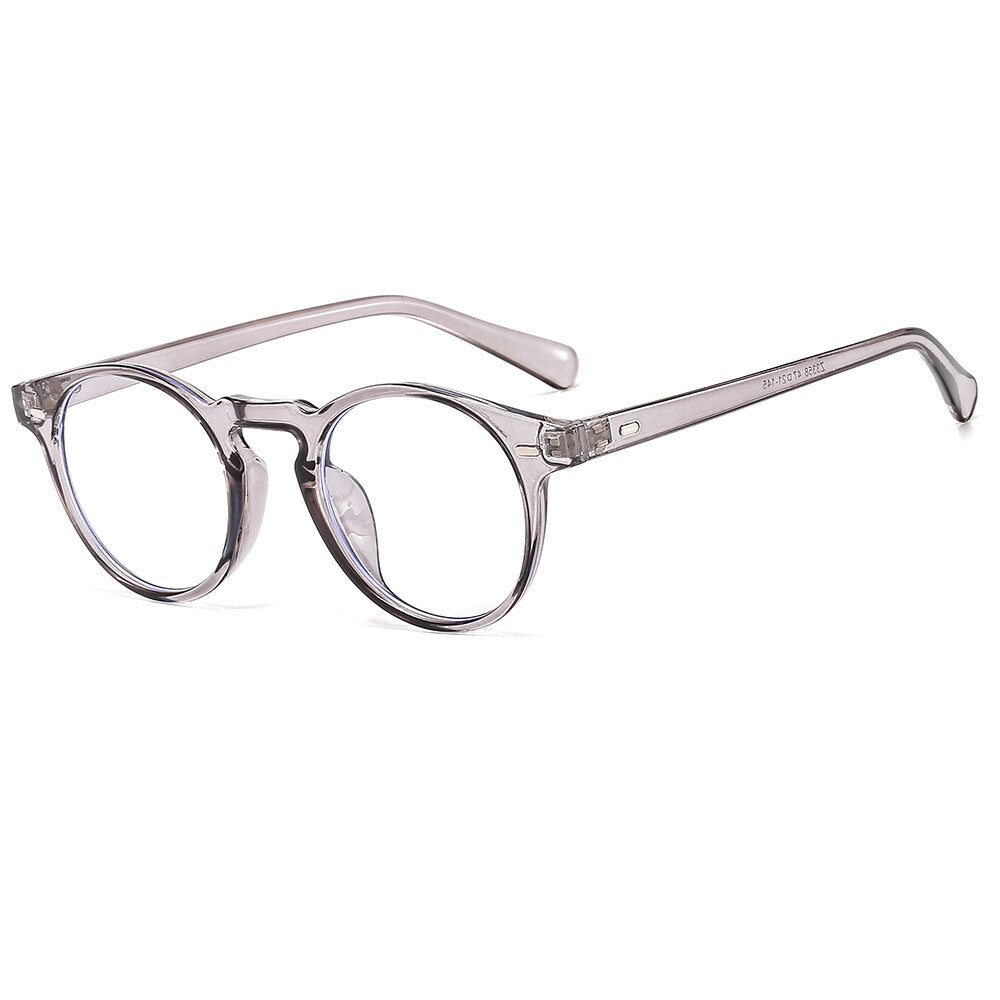2021 Men Round Frame Blue Ray Blocking Computer Eyeglasses Small Size Glasses