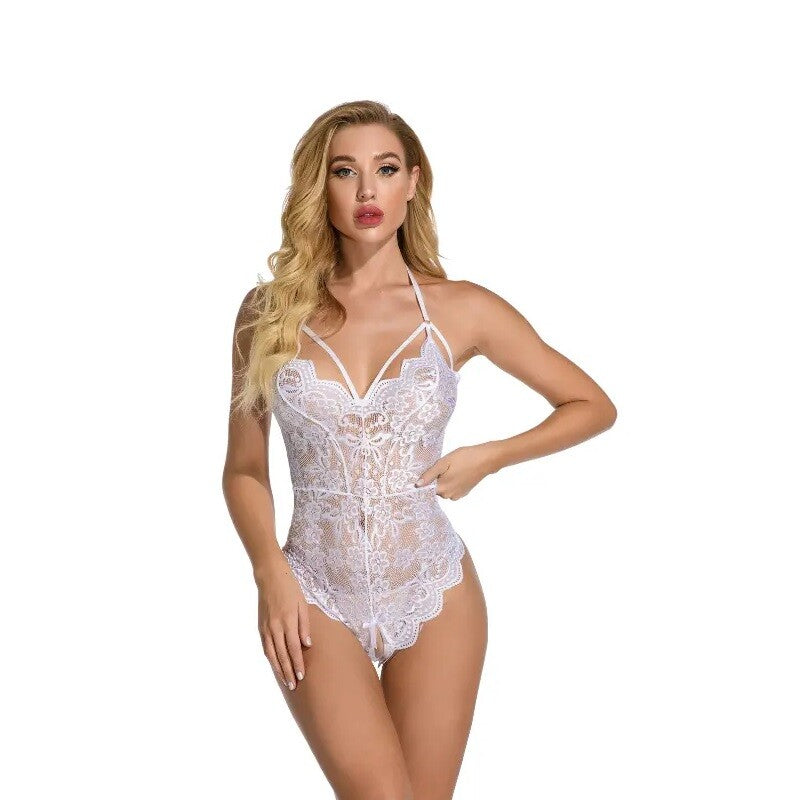 Womens Lace Bodys Lingerie Crotchless Babydoll Bodysuit Nightwear Underwear
