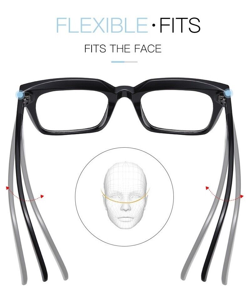 Mens Womens Retro Clear Lens Glasses Frame Hot Fashion Square Eyewear Unisex UK