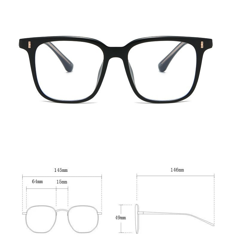 Unisex Modern Square Frame Glasses – Anti Blue Light for Gaming & Work